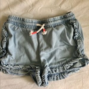 Zara baby girl jean ruffled shorts size 2/3